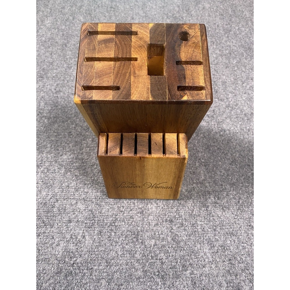 The Pioneer Woman Wooden Knife Block Holder 13 Slots